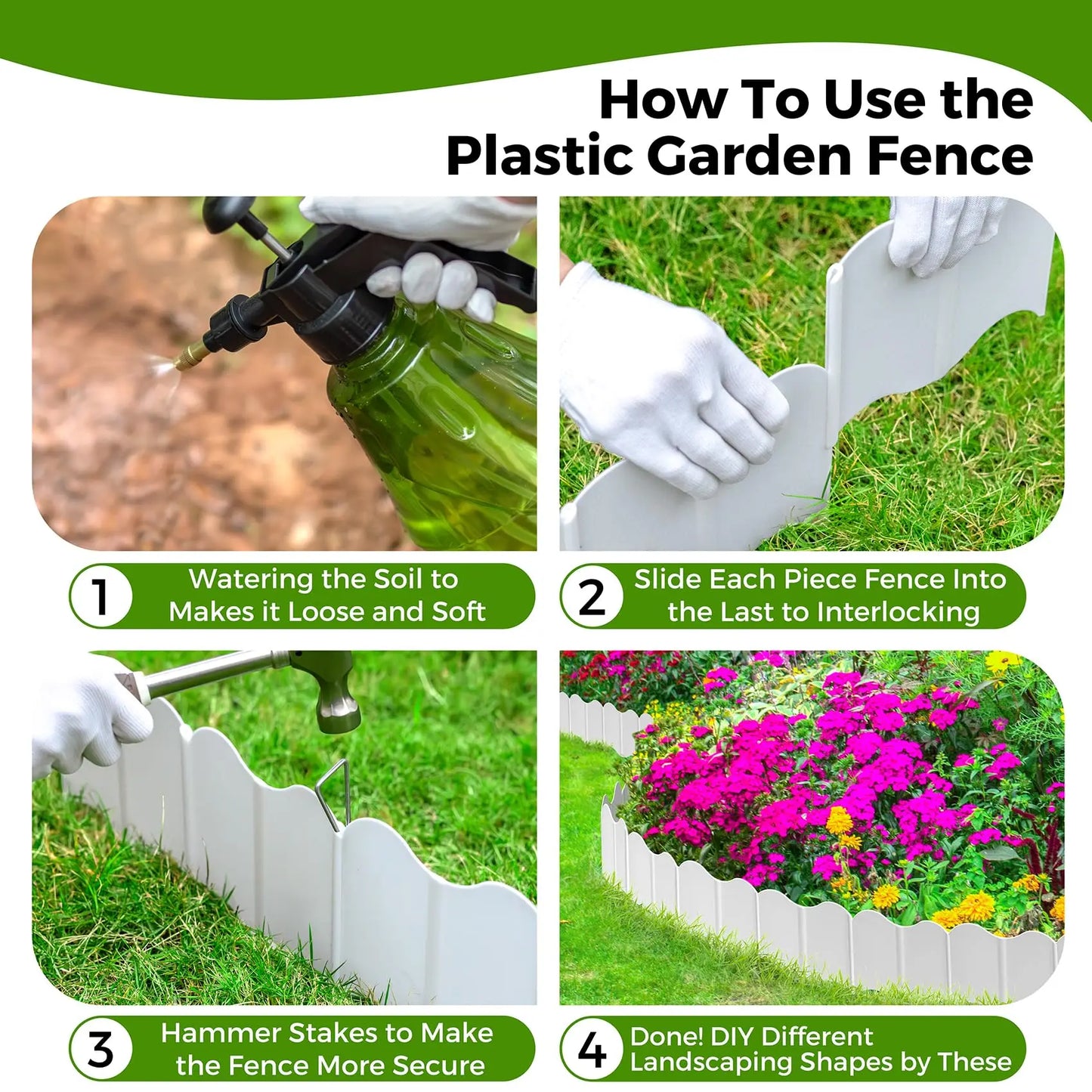 Garden Edging Borders Grass Lawn Fence for Yard Garden